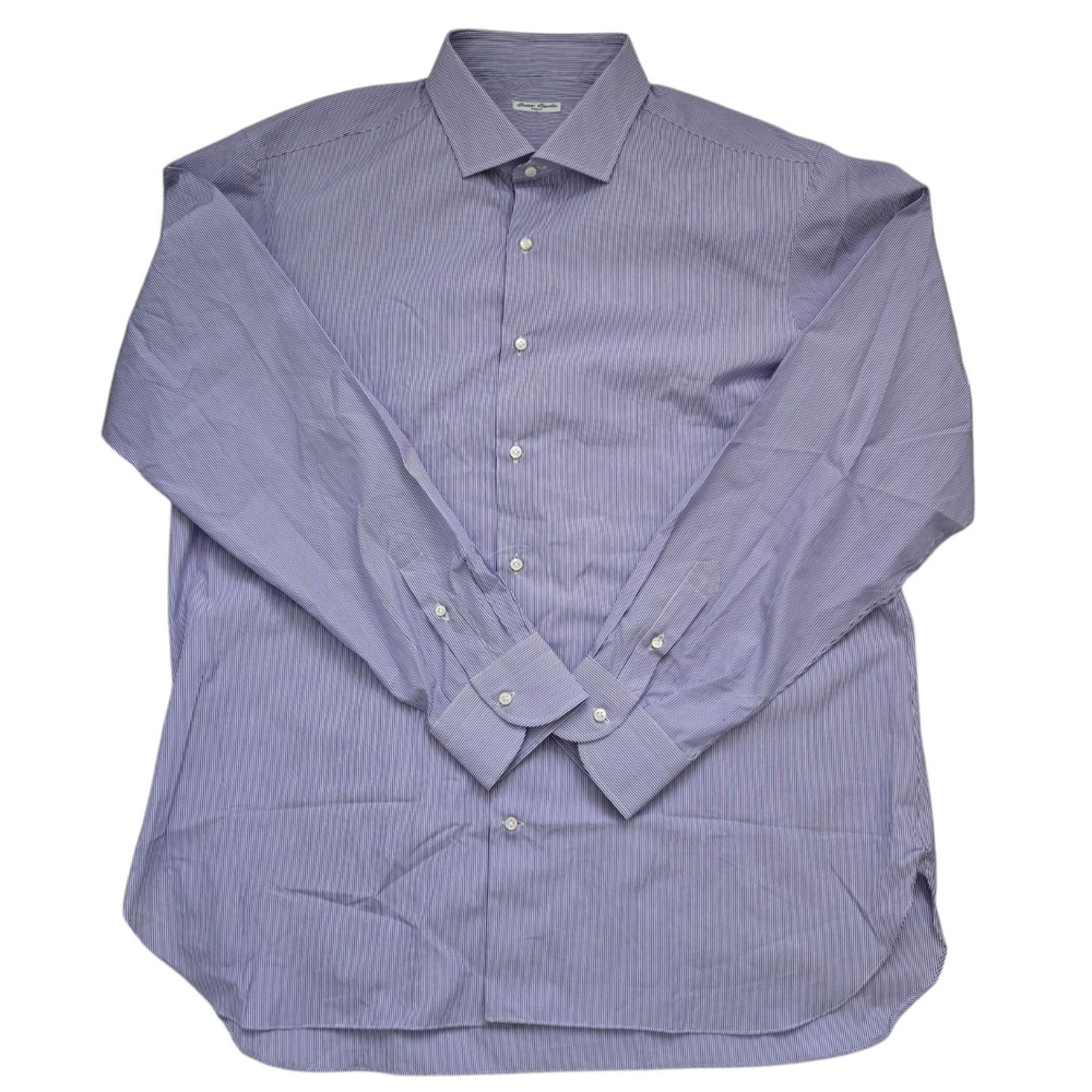 Gaetano Ippolito Men's Napoli Italian Bengal Stripe Dress Shirt Size 3XL -‎ NEW